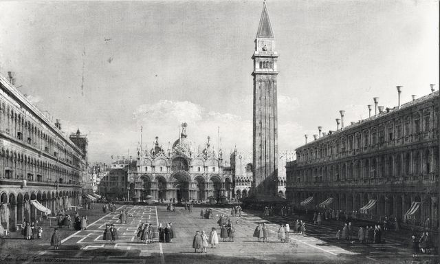 Sotheby's — Canal Giovanni Antonio - sec. XVIII - Veduta di Venezia con piazza S. Marco verso la basilica — insieme